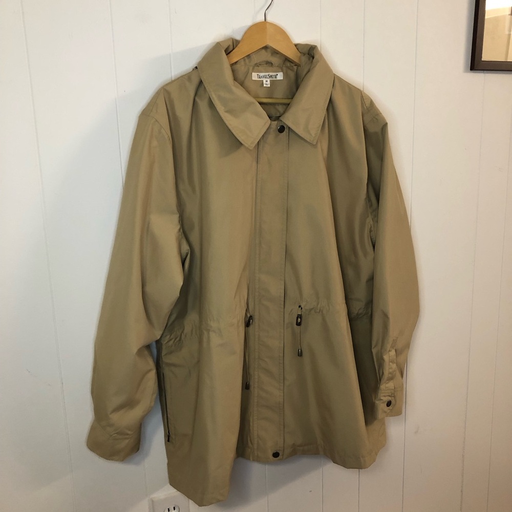 TravelSmith Khaki Hooded(Removeable) Anorak Jacket 3X